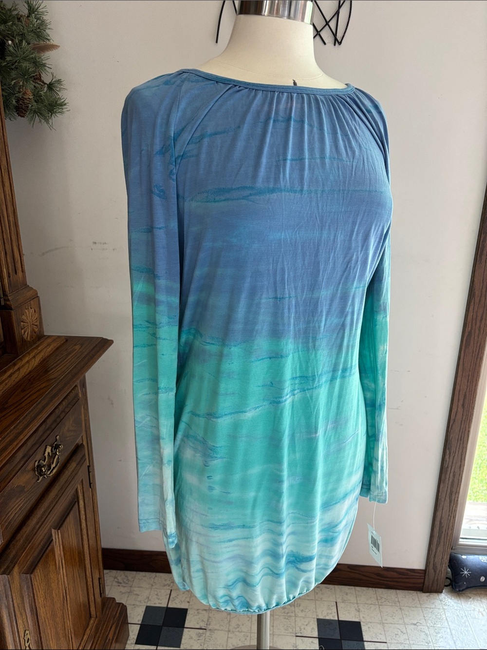 Hard Tail Blue Teal Ombre High-Low Dress
